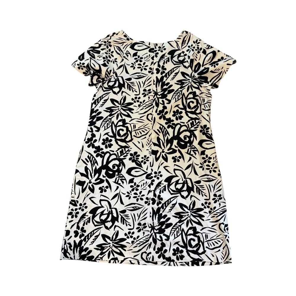 Lane Bryant Women's Floral Print Dress Plus Size 22 Black White Short Sleeve